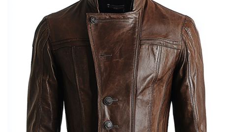 Myles Leather Brown Long Coat - Men Long Coat Brown