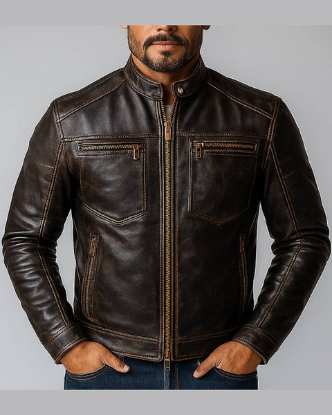 Noah Brown Leather Jacket - Leather Jacket for Men Brown