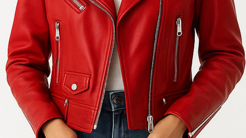 Olivia Leather Red Jacket - Women Leather Jacket Red