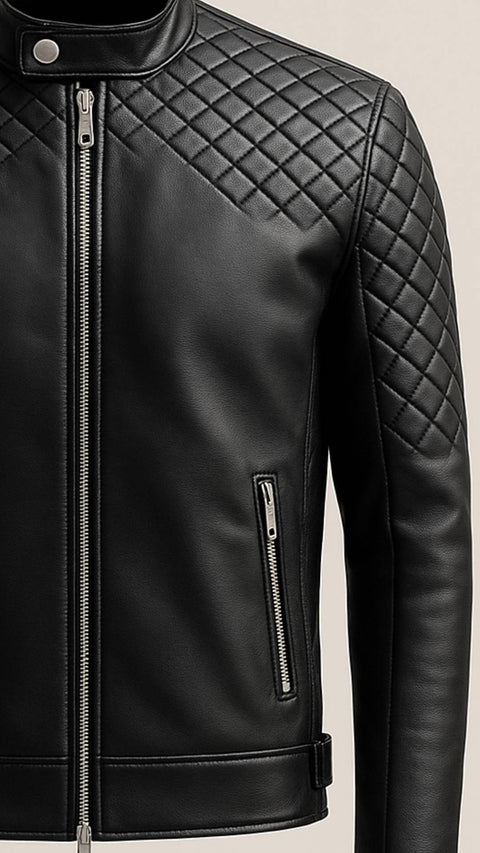 Ollie Black Leather Jacket - Men Leather Jacket Black