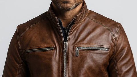 Oscar Brown Leather Jacket - Leather Jacket for Men Brown