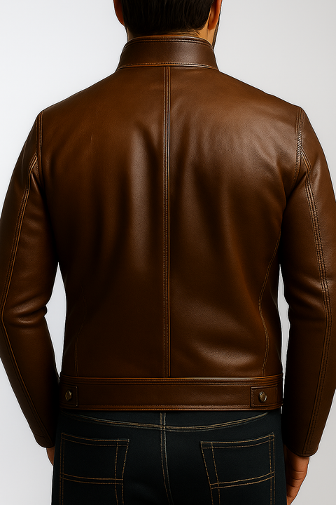 Oscar Brown Leather Jacket - Leather Jacket for Men Brown