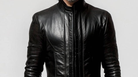 Otis Leather Black Long Coat - Men Long Coat Black