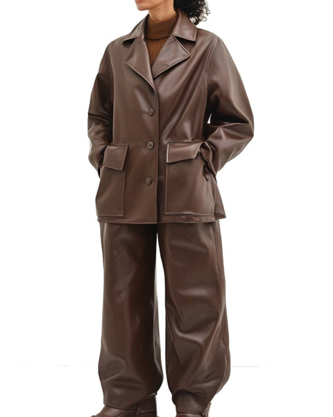 Lily Leather Brown Jacket - Women Leather Jacket Brown