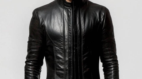 Ralph Leather Black Long Coat - Men Long Coat Black