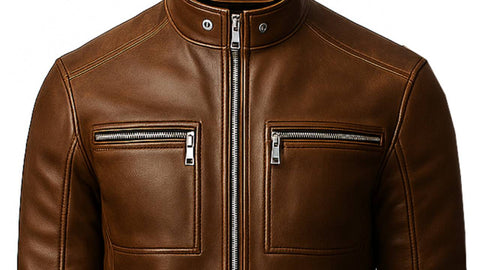 Reggie Brown Leather Jacket - Leather Jacket for Men Brown