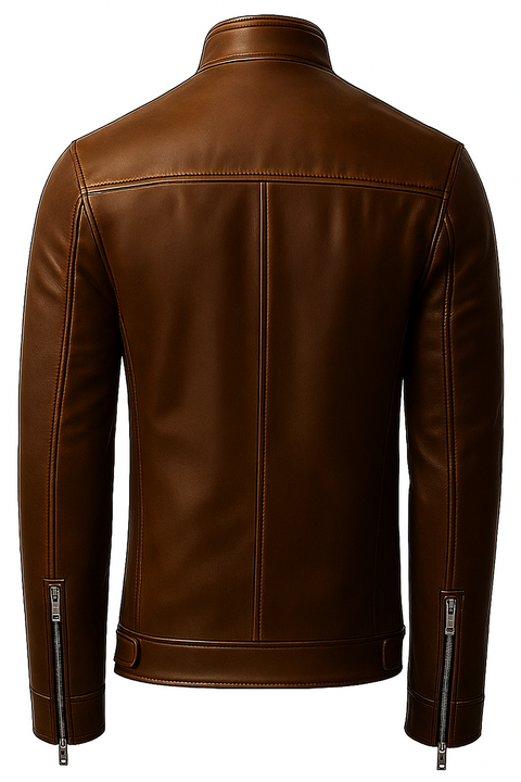Reggie Brown Leather Jacket - Leather Jacket for Men Brown