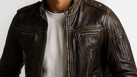 Reuben Brown Leather Jacket - Leather Jacket for Men Brown