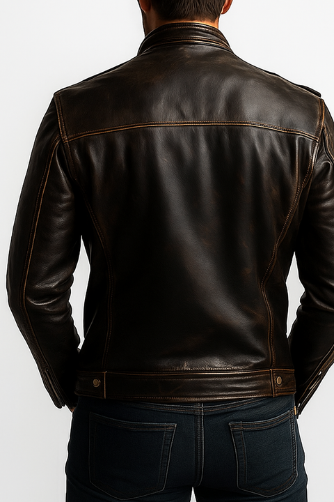 Reuben Brown Leather Jacket - Leather Jacket for Men Brown