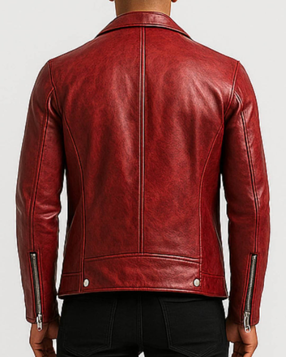 Reuben Red Leather Jacket - Leather Jacket for Men Red