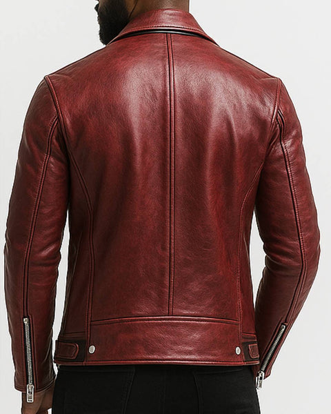 Roman Red Leather Jacket - Leather Jacket for Men Red