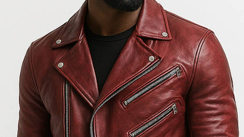 Roman Red Leather Jacket - Leather Jacket for Men Red