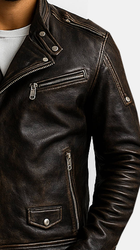 Rory Black Leather Jacket - Leather Jacket for Men Black