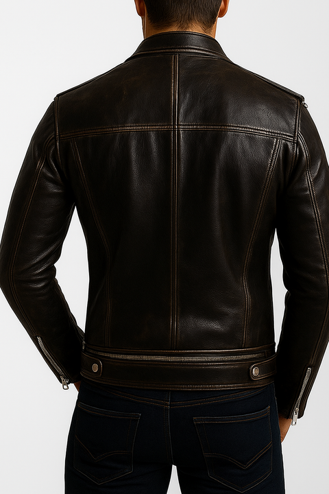 Rory Black Leather Jacket - Leather Jacket for Men Black