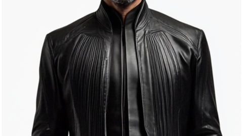 Rupert Leather Black Long Coat - Men Long Coat Black