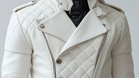 Teddy White Leather Jacket - Leather Jacket for Men White