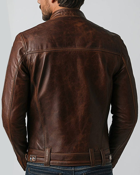 Theodore Brown Leather Jacket - Leather Jacket for Men Brown