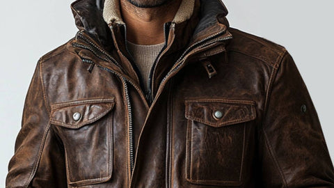 Thomas Brown Leather Jacket - Leather Jacket for Men Brown