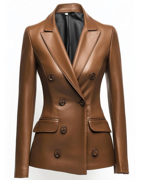 Amelia Leather Brown Jacket - Women Leather Jacket Brown