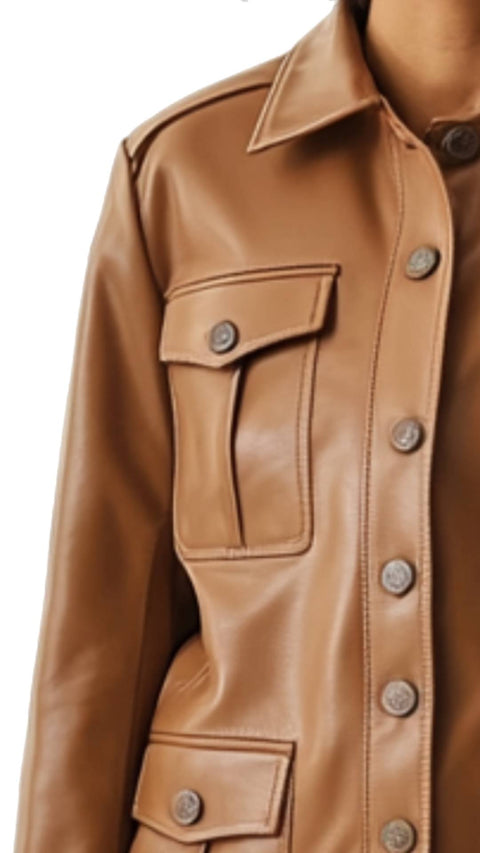 Willow Leather Brown Jacket - Women Leather Jacket Brown