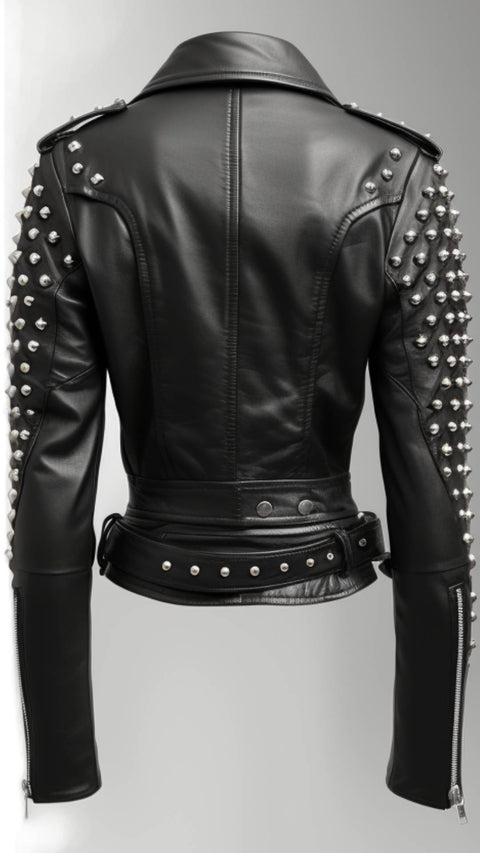 Anastasia Black Biker Women Leather Jacket