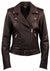 Women Biker Leather Jacket Dark Brown - Leatheroxide