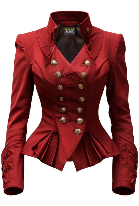 Women Red Stylish Cotton Fancy Outerwear