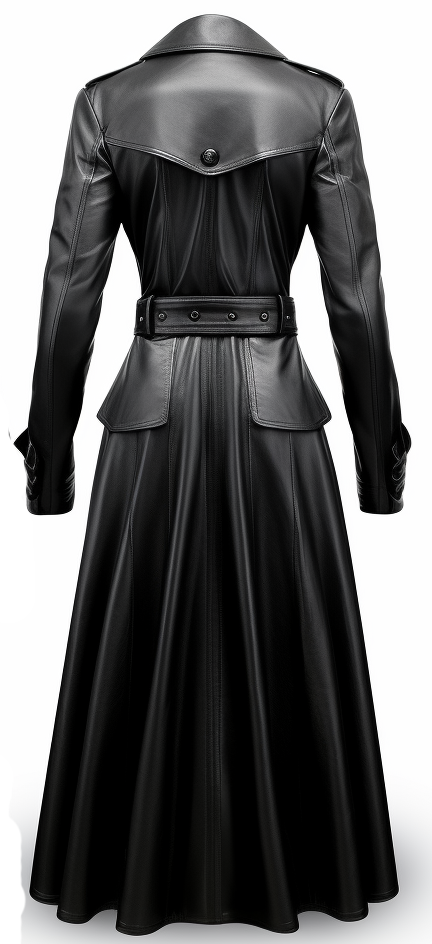Women Rock Black Long Leather Designer Coat