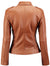 Women's Tan Biker Leather Jacket - Leatheroxide