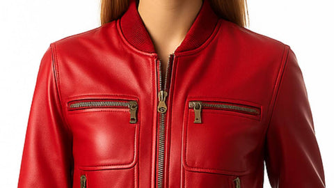 Charlotte Leather Red Jacket - Women Leather Jacket Red