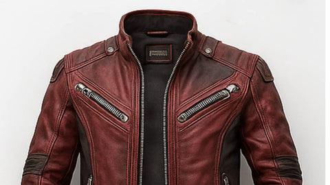 Yusef Red Leather Jacket - Leather Jacket for Men Red