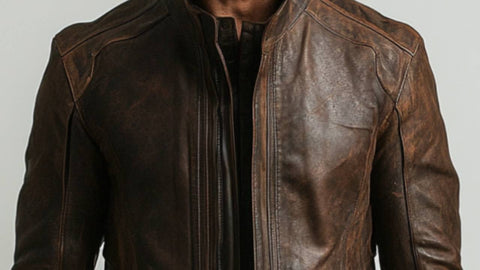 Zachary Leather Brown Long Coat - Men Long Coat Brown