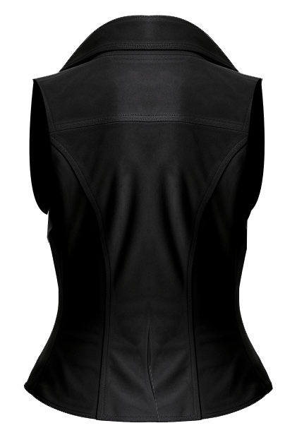 Women Black Suede Leather Vest
