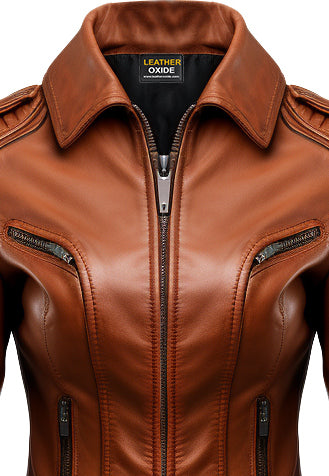 Brown Women Leather Jacket - Leather Jackets for Women - Leatheroxide