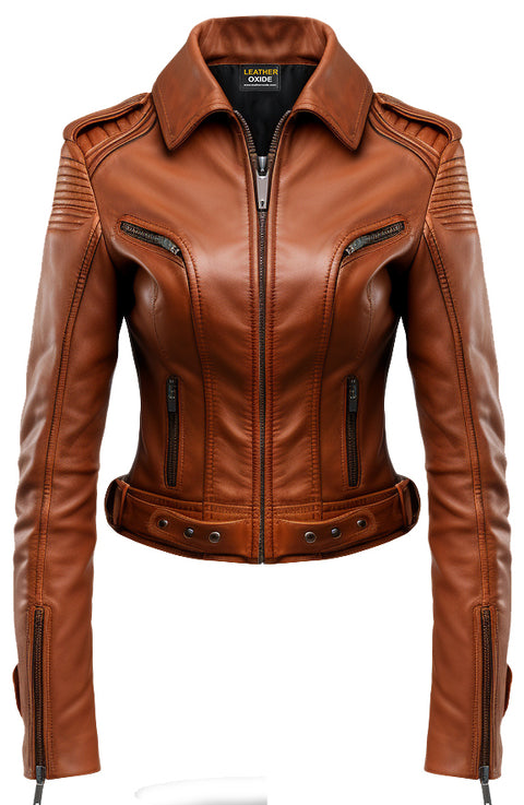 Brown Women Leather Jacket - Leather Jackets for Women - Leatheroxide