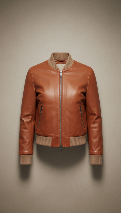 Moto Jacket With Streamlined Collar