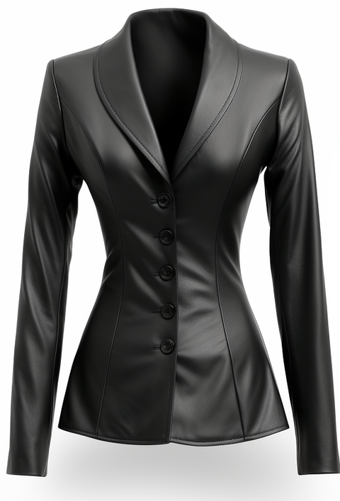 Women Black Leather Slim fit Coat - Leatheroxide