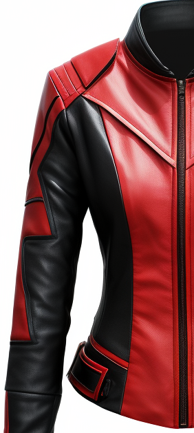 Women Leather Jacket - Red and Black Faux Leather Jacket - Leatheroxide