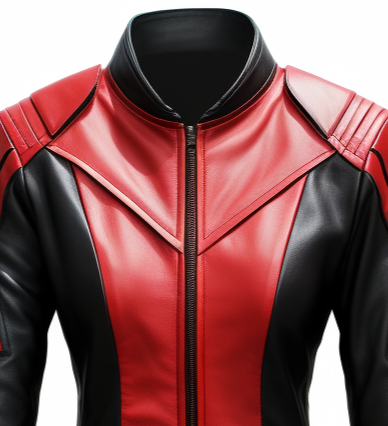 Women Leather Jacket - Red and Black Faux Leather Jacket - Leatheroxide