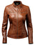 Women Brown Designer Leather Jacket - Leatheroxide