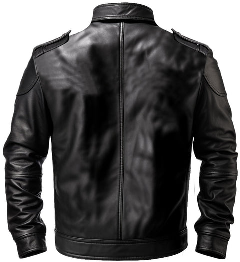 Black Leather Bomber Jacket Men-Leatheroxide Leatheroxide