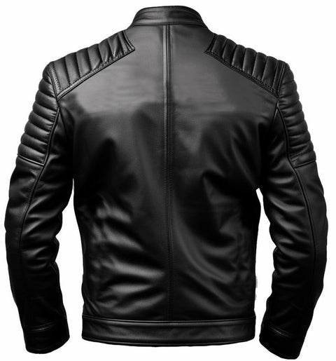 Black Leather Jacket Men Slimfit in Genuine or Faux Leather-Leatheroxide Leatheroxide