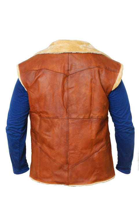Brown Cord Style Leather Vest Leatheroxide