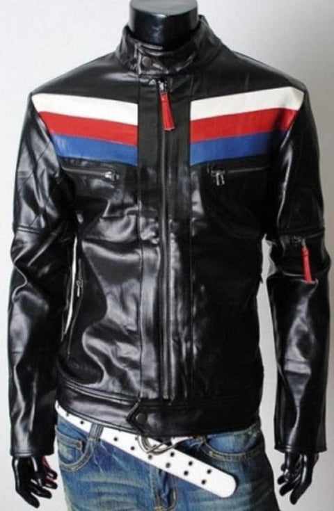 Casual Slim-fit Rider Leather Jacket Leatheroxide