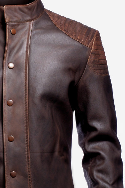 Daniel Brown Distressed Leather Jacket Leatheroxide