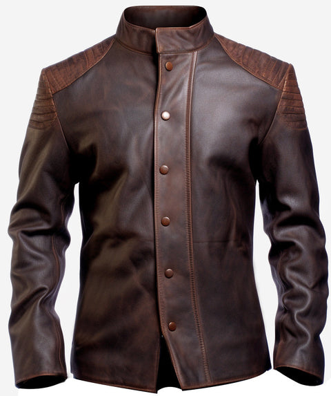 Daniel Brown Distressed Leather Jacket Leatheroxide