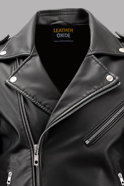 Men Boulevard Black Biker Leather Jacket Leatheroxide