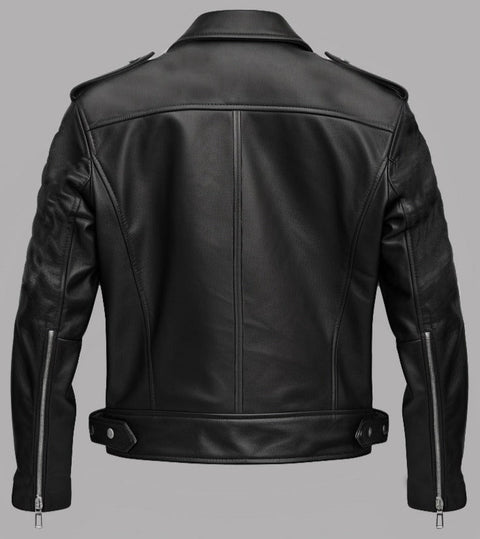 Men Boulevard Black Biker Leather Jacket Leatheroxide