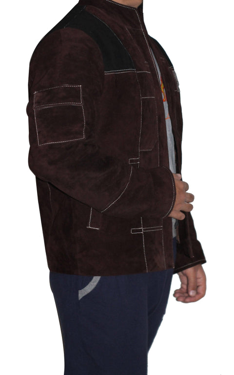 Men Casual Suede Leather Jacket - Dark Brown Leatheroxide
