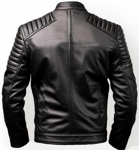 Men Harvey Black Moto Leather Jacket Leatheroxide